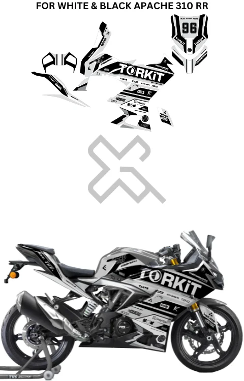 Torkit Edition Full Body Sticker Compatible with Apache 310 RR | Printed In Premium Matte Vinyl With FPF(Fade Protection Film), Water Proof, Precut Sticker, Pack Of 1 Compatible with Both Side